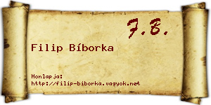 Filip Bíborka névjegykártya